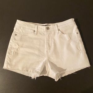 abercrombie and fitch white jean shorts